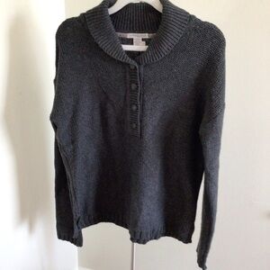 Carbon2cobalt Half Button Merino Wool Blend Sweater